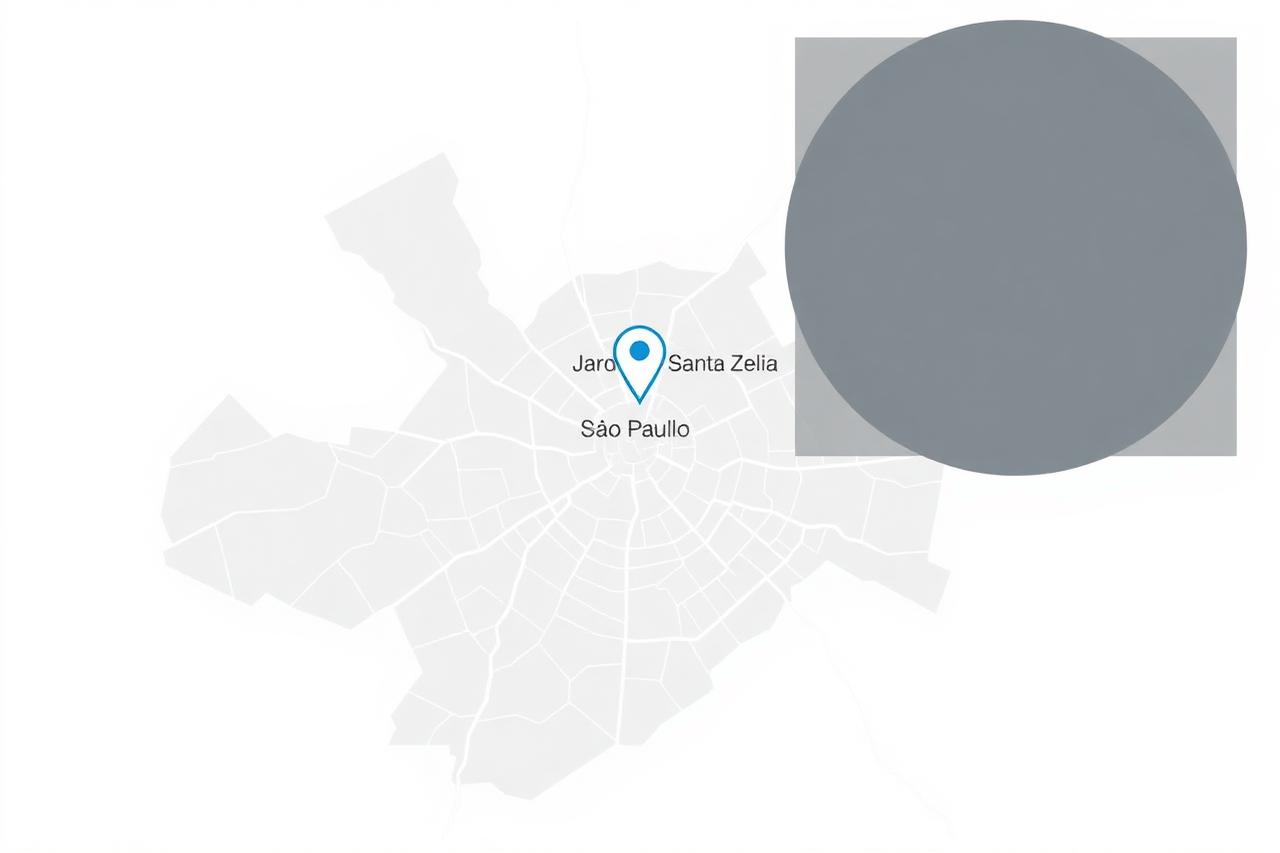Mapa de localização da Gelix Coletas na região de Jardim Santa Zelia, São Paulo